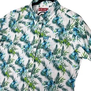 Dixxon Zen Party Shirt Women's Large‎ Floral Vacation Beach Hawaiian Performance